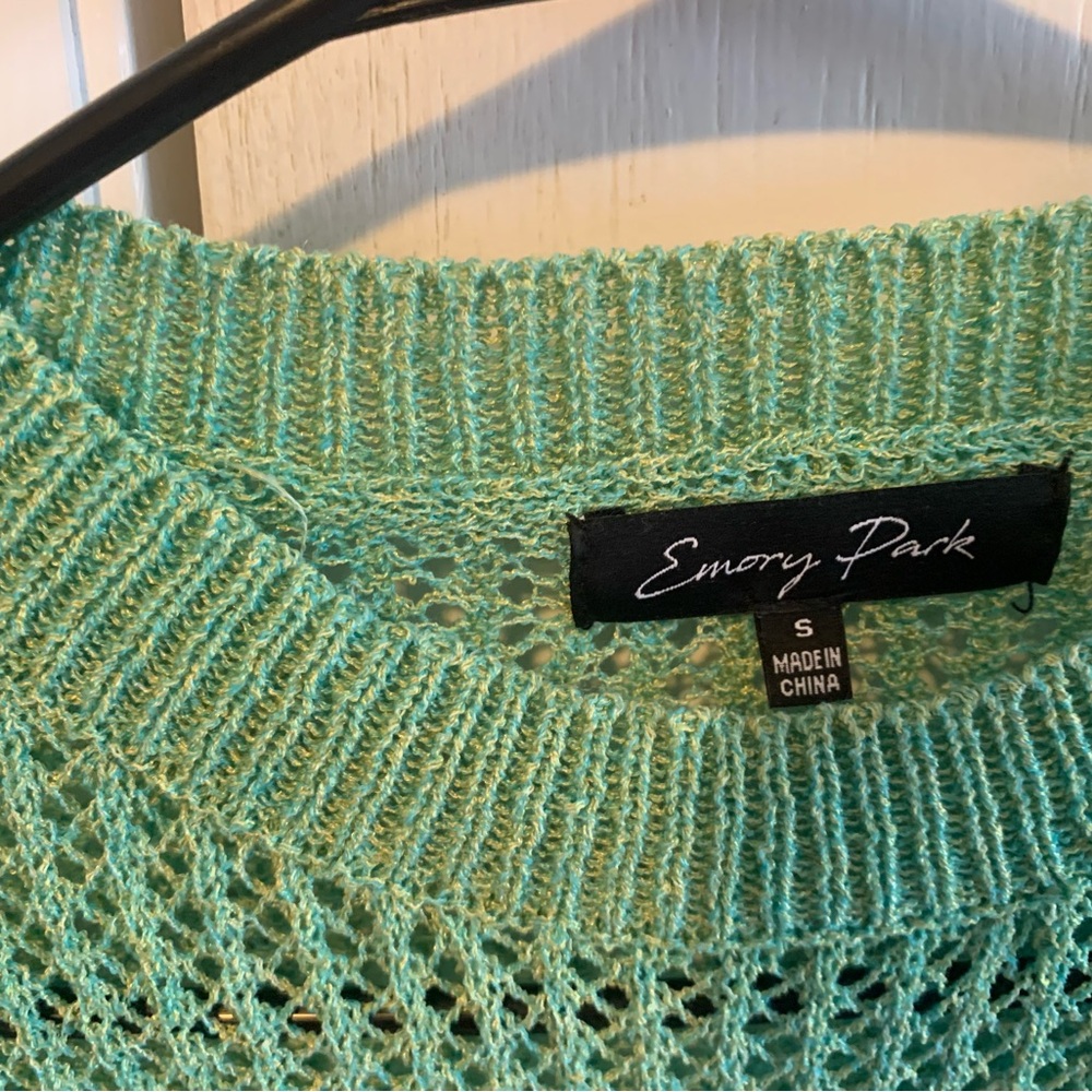Emory Park Mint Green Knit Cropped Sweater